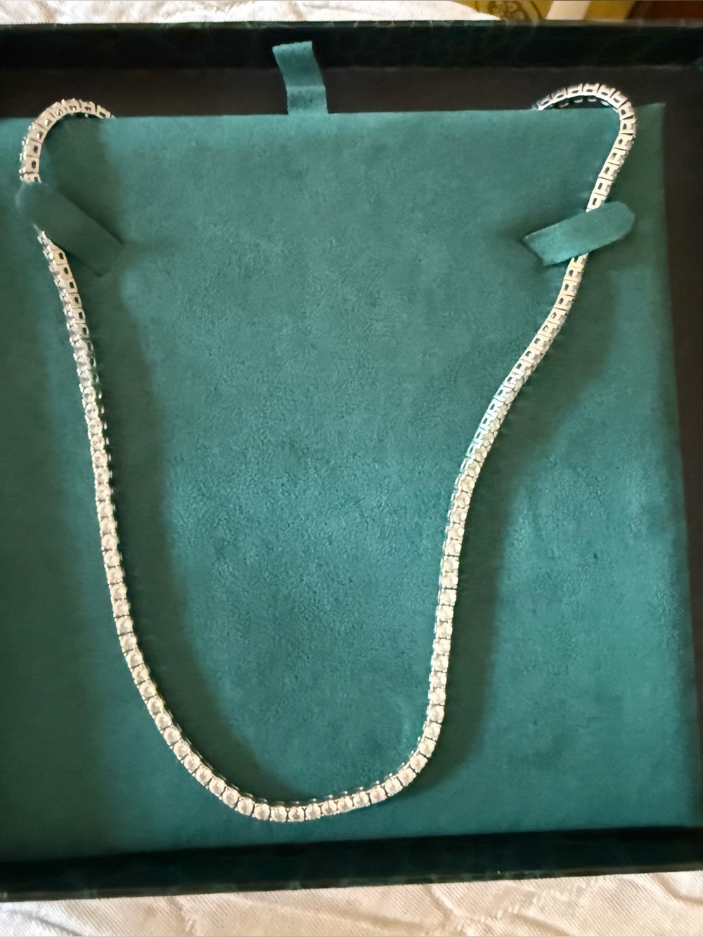 Sterling Silver Dorsey Rivière 18 inch Tennis Necklace in original box